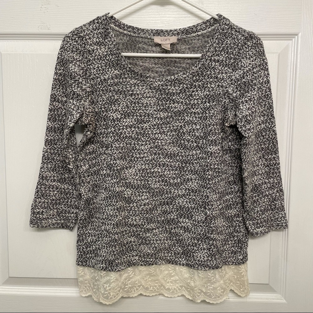 LOFT Faux Lace Layered Sweater